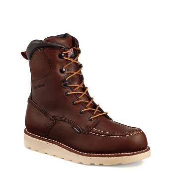 Red Wing Férfi Traction Tred 8-inch Safety Toe Vízálló Bakancs Barna